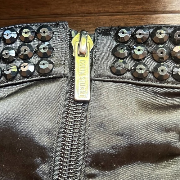 Colin Stuart Wedge Boot Black Satin Beaded Heel Sole Cuff Pointed Toe Size 7.5 - Picture 9 of 12